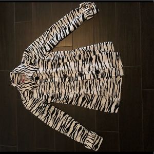 Zebra Animal Print Longline Jacket